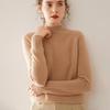 2024 Women's Autumn/Winter Thickened Slim Fit Cashmere Sweater - Semi-High Neck, Solid Color, Warm Knit Base Layer