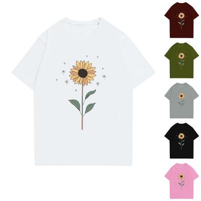 Children's Printed Round Neck Short-sleeved T-shirt Top