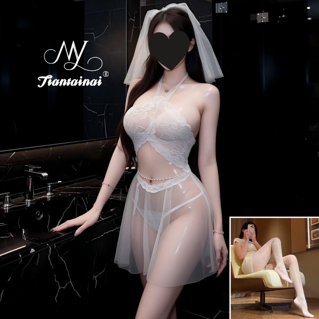 Sexy lingerie sexy lace nightgown perspective pure desire flower wedding bride uniform free suit young women's fun lingerie