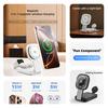 Qi2 Magsafe Charger Stand for iPhone 16 Pro Max Foldable 3in1 Magnetic Wireless Charger for  iWatch Airpods Fast Charger