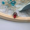 1 Retro Geometric Diamond Synthetic Zircon Color Blocked Ring Creative 2-in-1 Ring