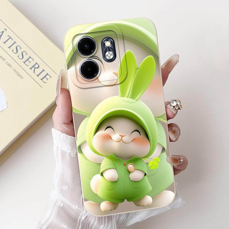 For Infinix Hot 50i 4G Case X6531 X6531B Cute Rabbit Cartoon Cover Soft Silicone Case For Infinix Smart 9 HD Smart9 X6532 Fundas
