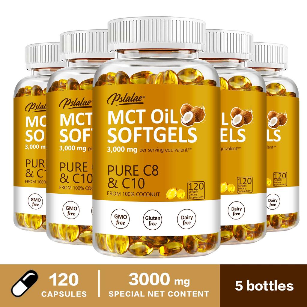 Cápsulas de Óleo MCT de Alta Pureza, 3000mg, Fórmula Potente, Adequado para Homens e Mulheres