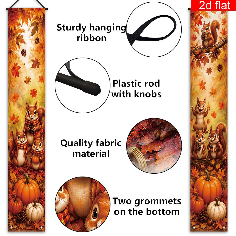Banner 2pcs Pack Polyester for Thanksgiving Party Porch