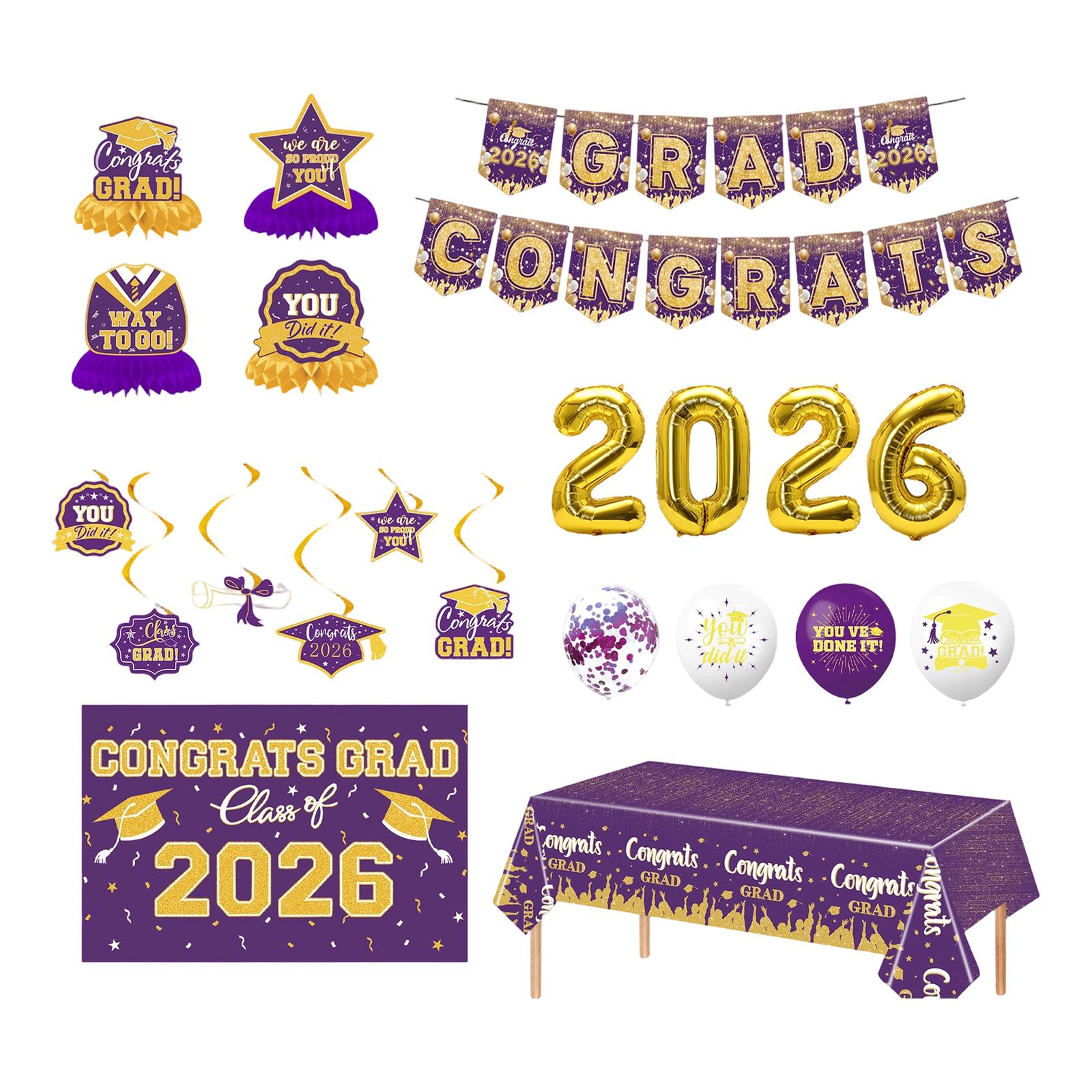 

Graduation Party Decoration Graduation 2026 Graduation Party Decoration Background Banner One Size фиолетовый