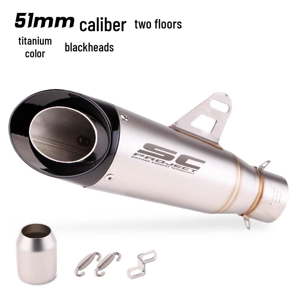 Modified SC Exhaust Pipe for Z900, Ninja 400, CB650R, R3 – Two-Layer 51mm