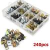 240 Piece Metal Car Mounting Clips Set with 12 Varieties for Fastening Interior Trim Boot Trim and Door Components In Vehicles