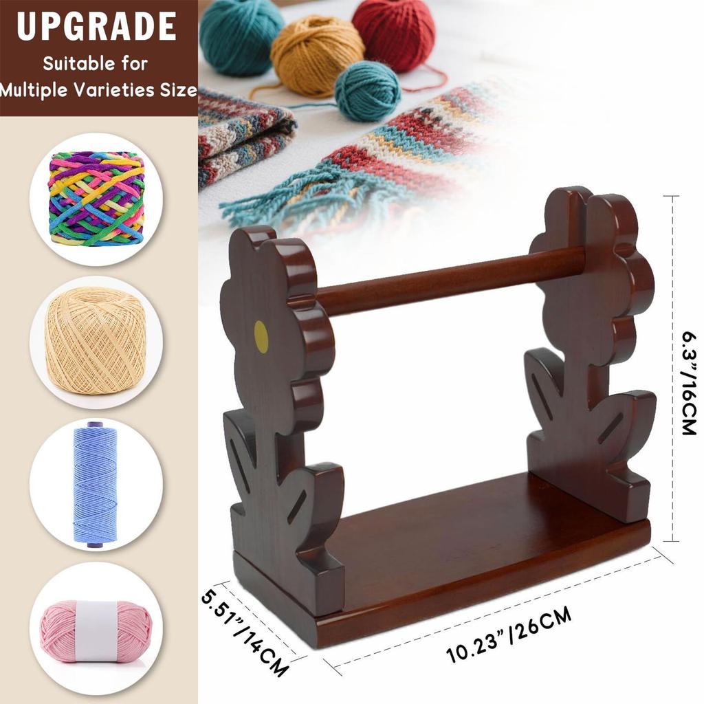Yarn Holder For Crocheting Yarn Storage Organizer Spinner Holder Wooden Spindle Dispenser Rack Stand Art Craft Tool For Women