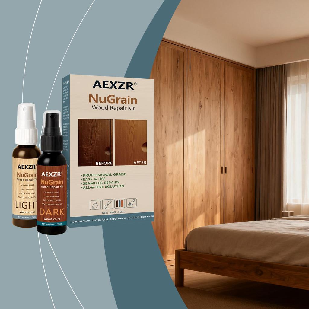 AMZ Holzboden-Haushaltspflege-Spray, Möbelpflege-Politur mit Kolophonium & Nano-Siliziumdioxid, Tägliches Reinigungs-Schutzmittel für Holzoberflächen, Natürlicher Look 1 Set
