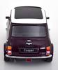 KK scale Mini Cooper with purple finished 1/12 sunroof, metallic/white, right-hand drive, model.