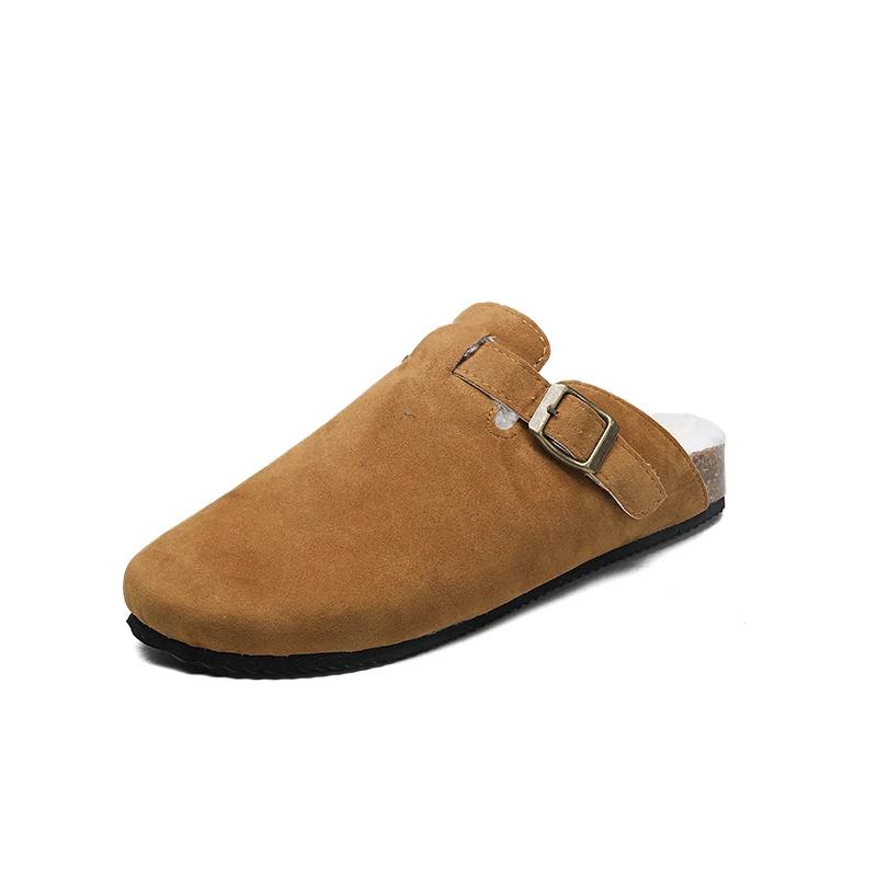 Herren Wildleder Pantoletten Damen Komfort Kartoffelschuhe mit Fußgewölbestütze Kork Winterschuhe Mode Clogs Herren Korkfußbett Herren Clogs