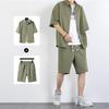 Abito casual da uomo, abiti estivi alla moda, stile coreano, pantaloncini, camicia a maniche corte