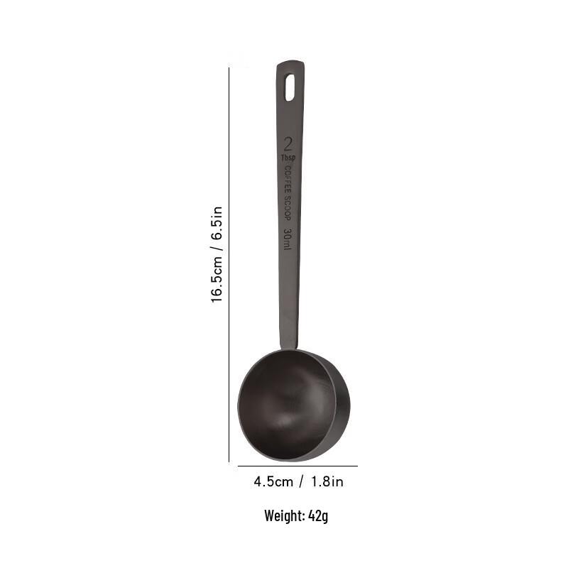Ruhan 30ML Black Stainless Steel Measuring Spoons (2-Pack)