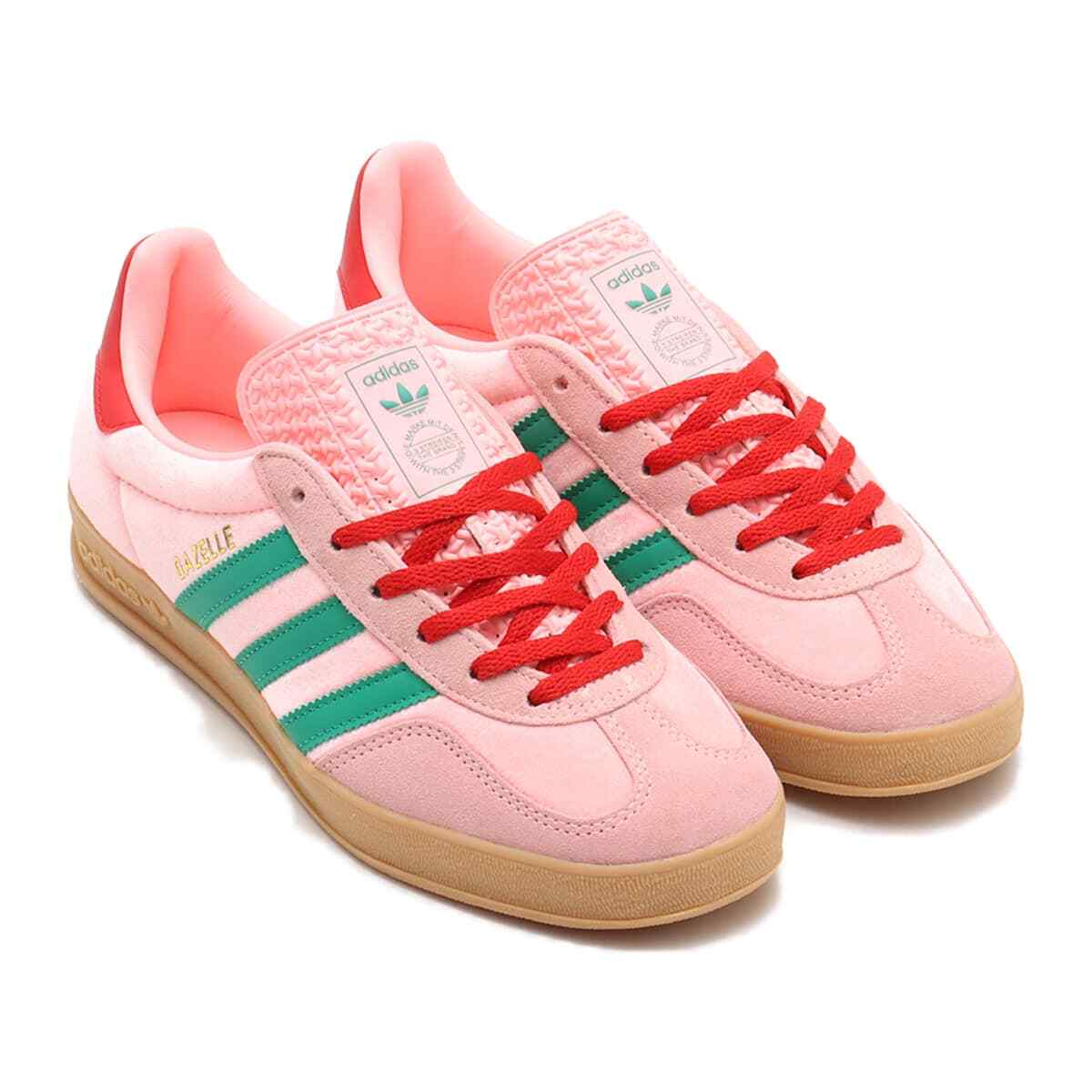JI2713 adidas Originals Gazelle Indoor Court Green Glow Pink Gum (Women s) 6W