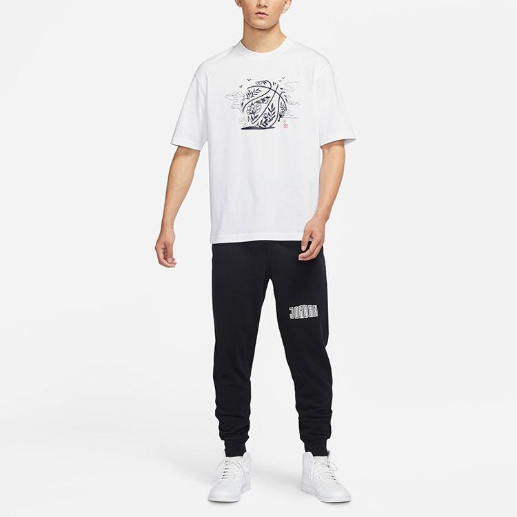 Jordan Printed Crew Neck Short Sleeve T-Shirt Men Tops White DO4089-100