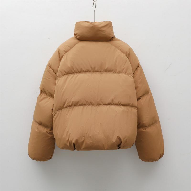 Cappotto da donna in piumino d'anatra 90% collo autunnale e invernale tinta unita semplice giacca in piumino d'anatra
