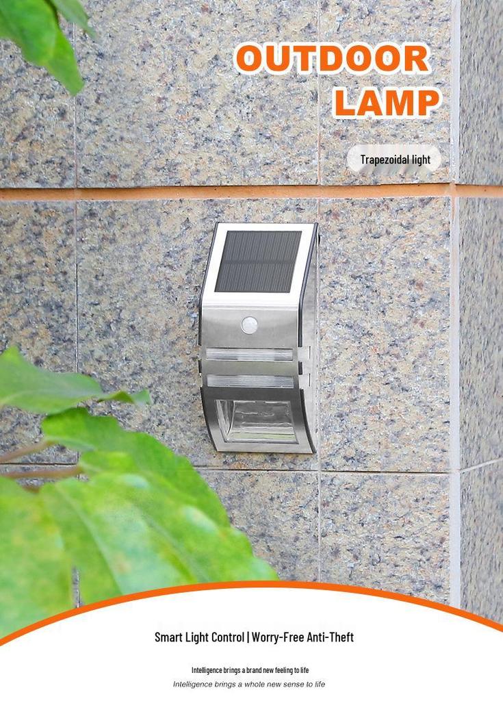 Waterproof Solar Wall Lamp for Courtyard or Main Entrance with Motion Sensor