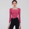 New Quick-dry Long-sleeved Top With High Elasticity, Nude-like Feel, Back Hollow-out, Slim-fitting, Sports Fitness Wear For Women