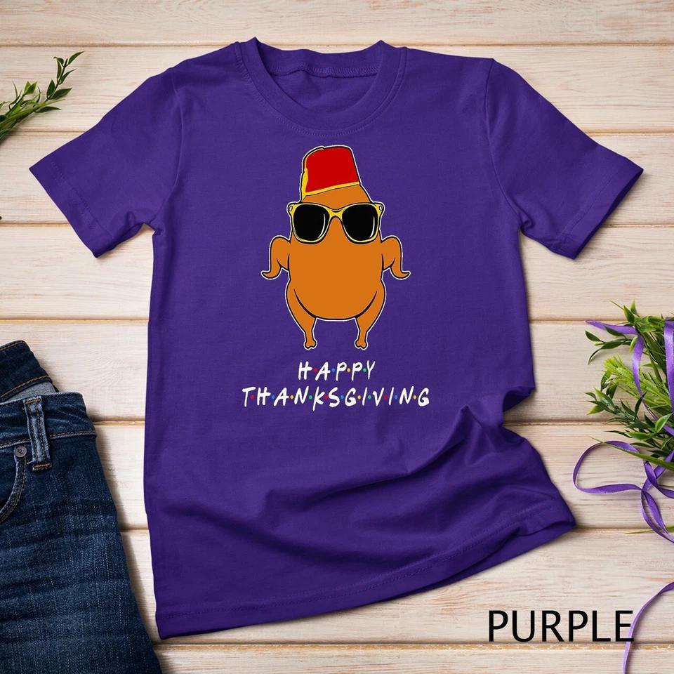 Thanksgiving For Friends Funny Turkey Unisex T-shirt 7 S