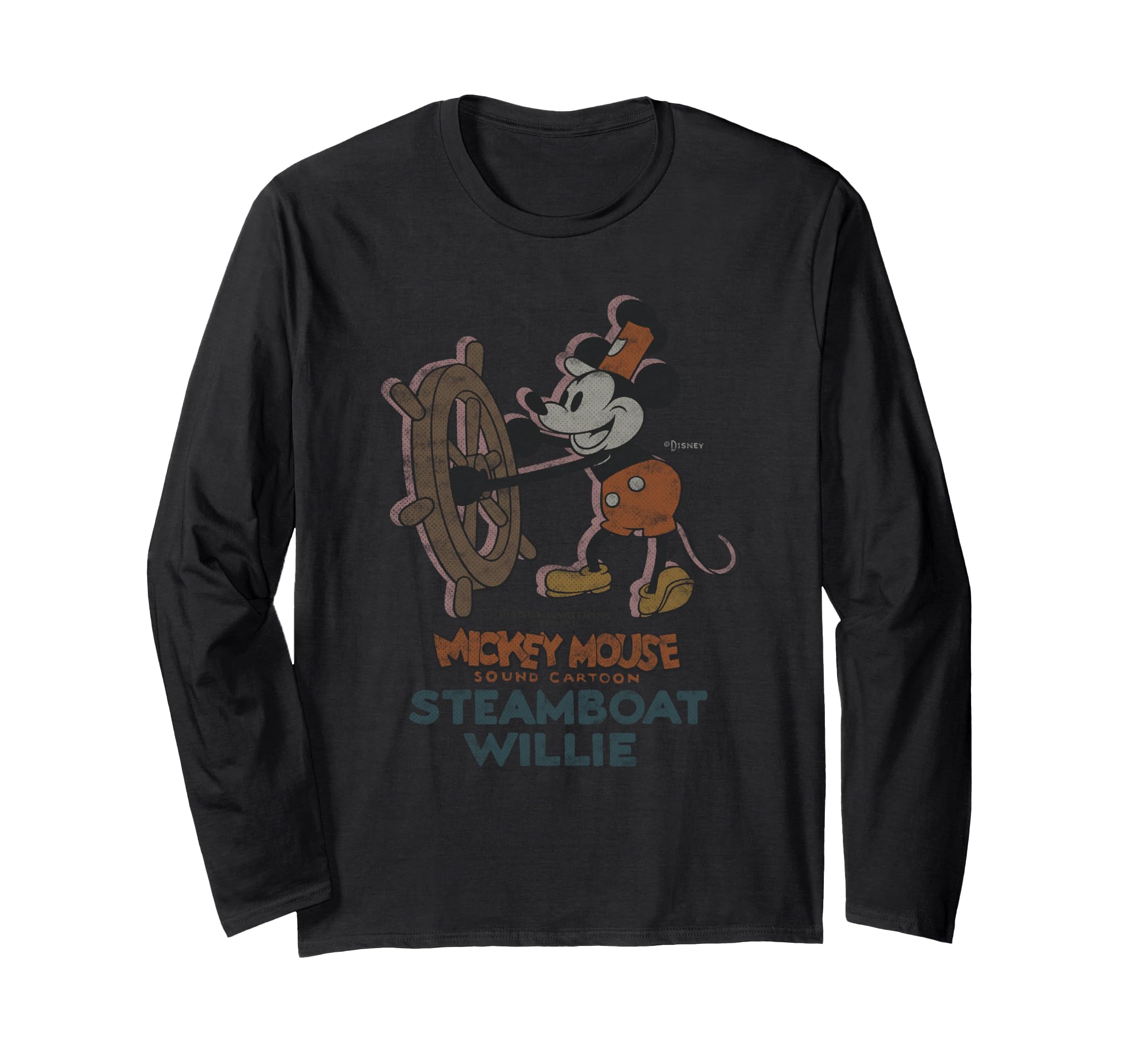 Disney 100 Mickey Mouse Steamboat Willie Boat Wheel D100 Long Sleeve T-Shirt