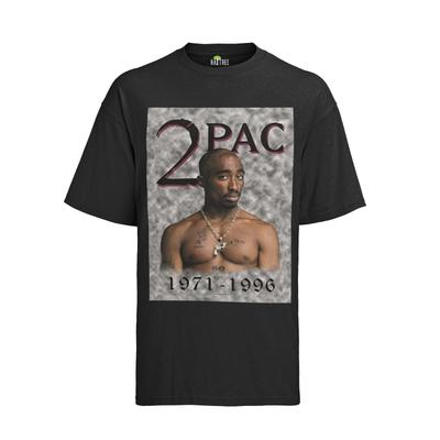 Unisex Shirt Baumwolle Oversize Große Größe 2pac 1971 1996 Hip Hop Erinnerung Tupac Shakur RIP Rapper Musik T-Shirt Herren -