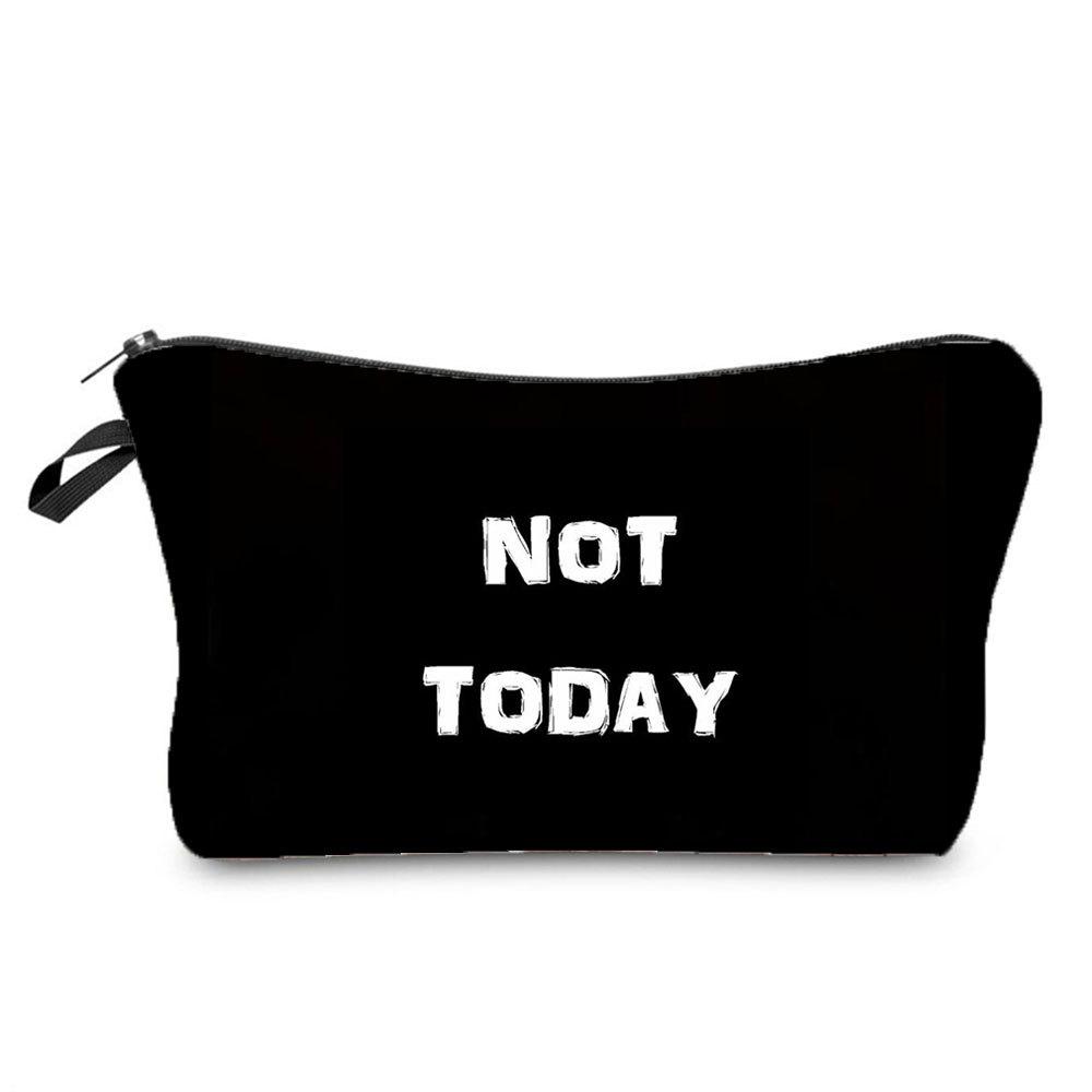 Women English Alphabet Print Cosmetic Bag Toiletries Organize Travel Storage Case 6696