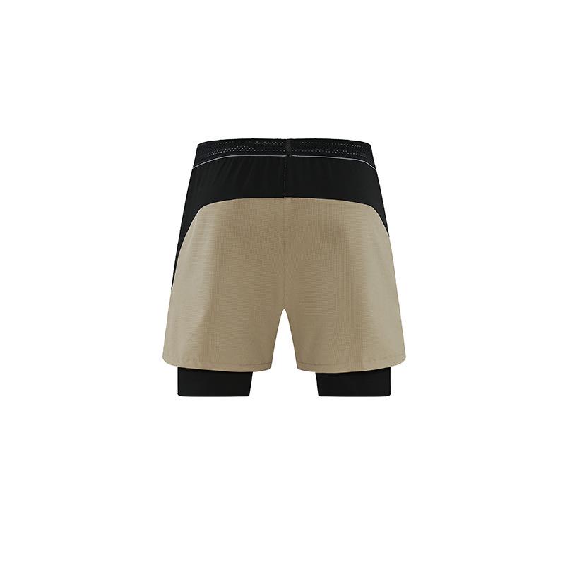 In-Stock Men's Sporty Quick-Dry Two-Piece Woven Shorts with Liner, Mid-Length, Anti-Exposure, Sweat-Absorbing.