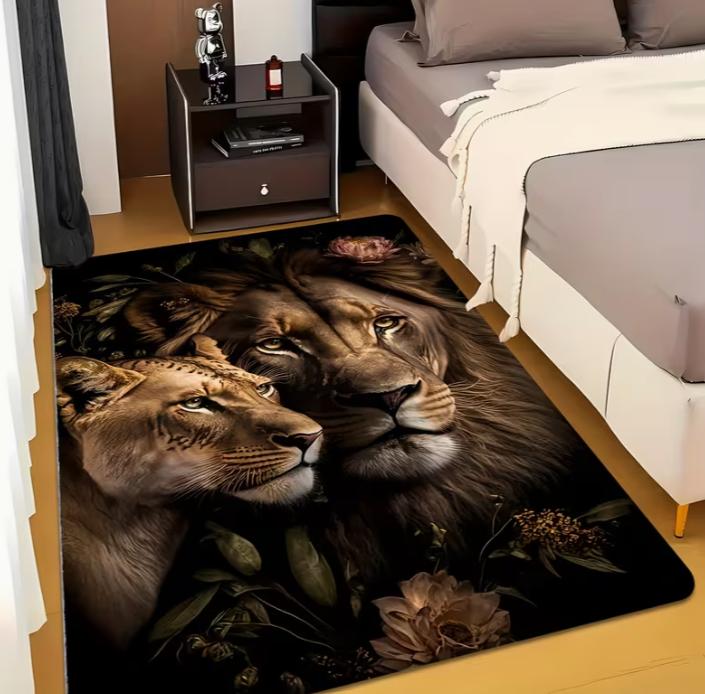 Luxurious Polyester Elegant Equestrian-Themed Area Mat Machine Washable, Durable & Stylish, for Living Room & Bedroom Rugs
