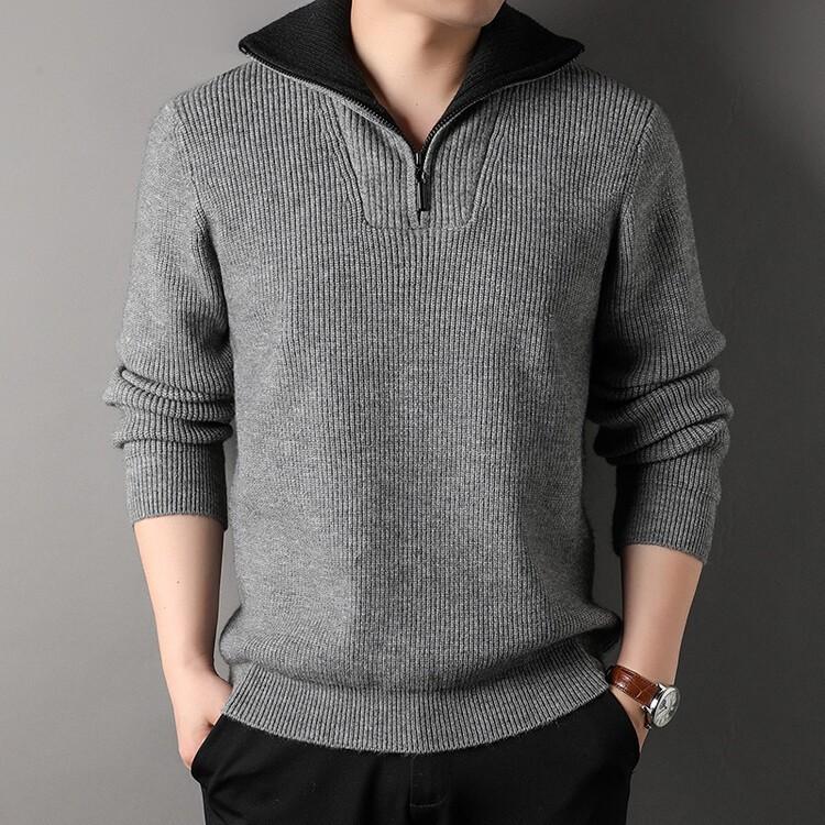 

Men s Spring and Autumn Simple Loose Knitted Sweater 3XL