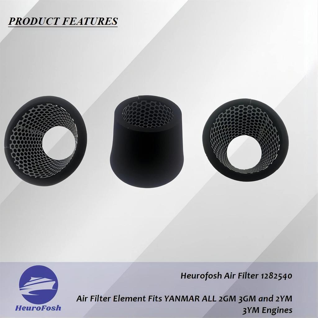 HeuroFosh 128270 Air Filter Element Fits Yanmar All 2GM 3GM 2YM 3YM Marine Engines 12540