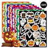 160PCS 8 Sheets Cartoon Spider Pumpkin Halloween Stickers Ghost Bat Scary Sticker  Party Supplies