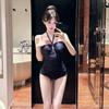 Beautiful summer pure desire wind small breasts gather sexy neck backless seaside vacation one-piece swimsuit 's