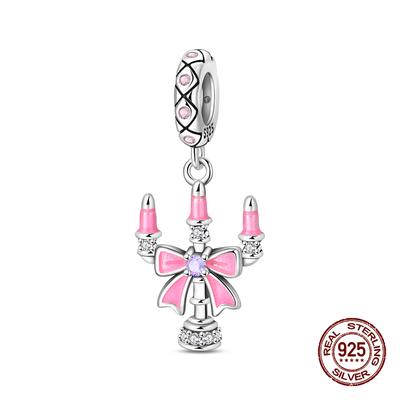 Original Charms Beads Copper Pink Candlelight Dinner Pendants For Woman Romantic Sense Of Ceremony Diy Jewelry