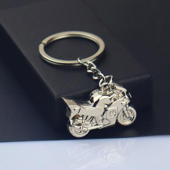 Motorcycle Charm Keychain Wear-Resistant Portable Key Fob 3D Metal Motorbike Keyring for Men