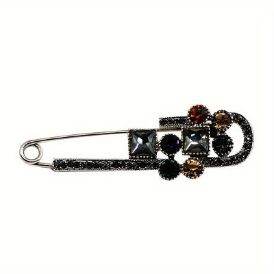 Large Vintage-Inspired Safety Pin Brooch - Elegant Corsage Accessory For Cardigans, Shawls, Clothing, Bags, And Hats