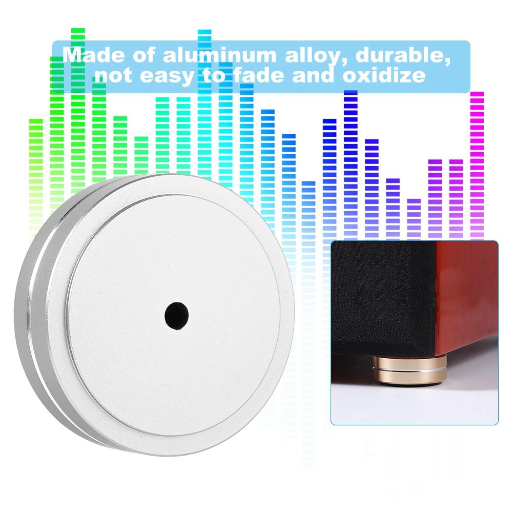 Aluminum Alloy Audio Amplifier Feet Pad Speaker HIFI Isolation Damper Pad (Silver)