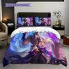 Cyberpunk Warrior Neon Storm Three-piece set (1 * duvet cover + 2 * pillowcase, without core) 2D Flat Bedding set Soft and comfortable