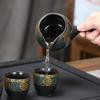 Lazy Automatic Tea Set Stone Mill Rotating Water Outlet Home Office Retro Ceramic Tea Maker Teaware Sets
