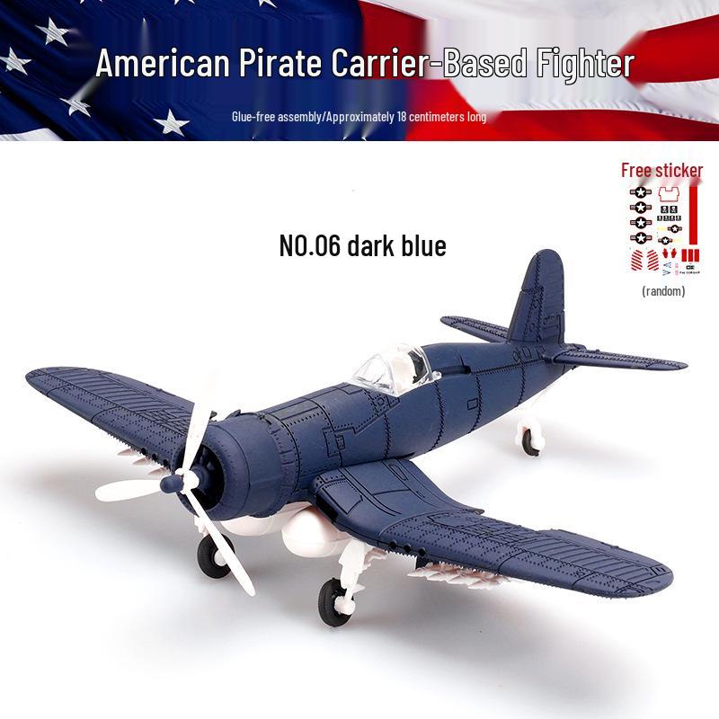 1/48 Scale WWII Corsair & Spitfire Fighter Aircraft Model Kit - 4D Assembly for Boys, Military Collection Ornament (30 Variations)