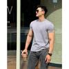 Mens Solid Color American Style Casual Fitness Quick Dry Short Sleeve Base T Shirt