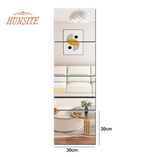 4ks celoplošná zrcadlová nálepka na dlaždice, samolepicí, vodotěsná