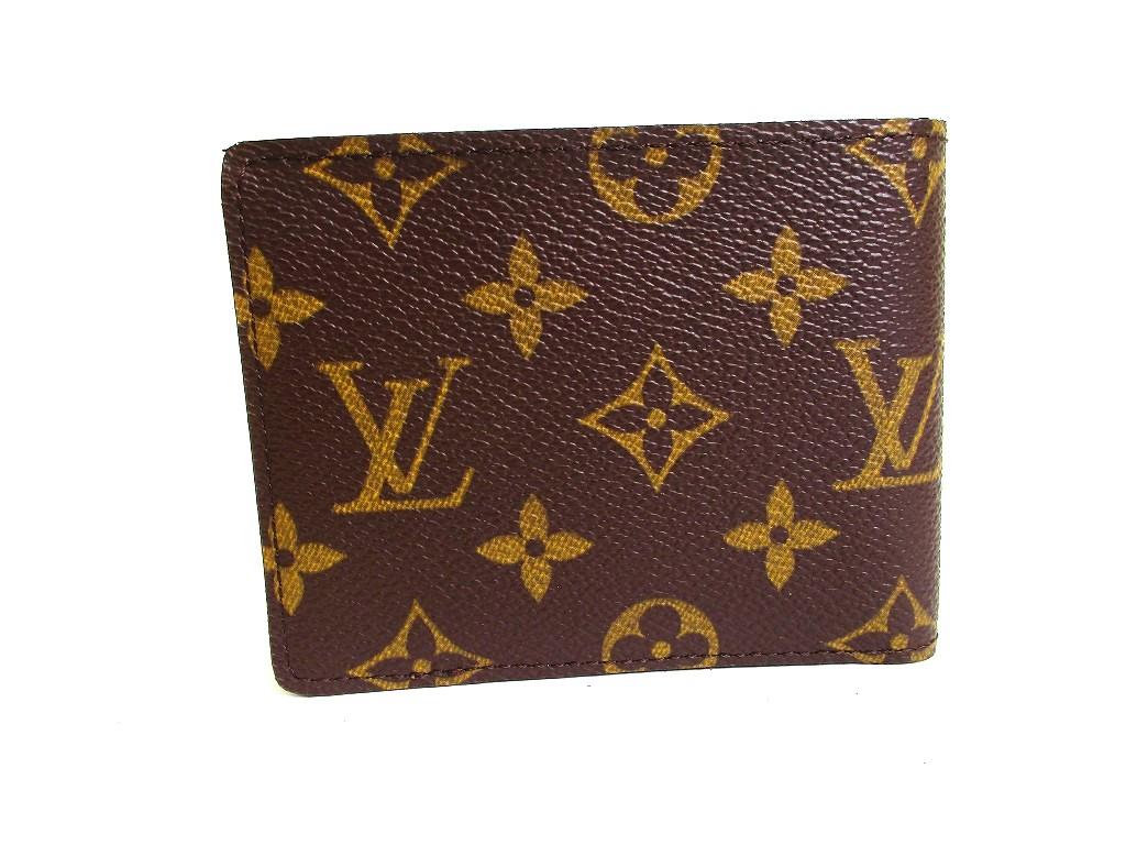 Authentic LOUIS VUITTON Monogram Brown Leather Bifold Bill Wallet M60930 #b257  Open Box