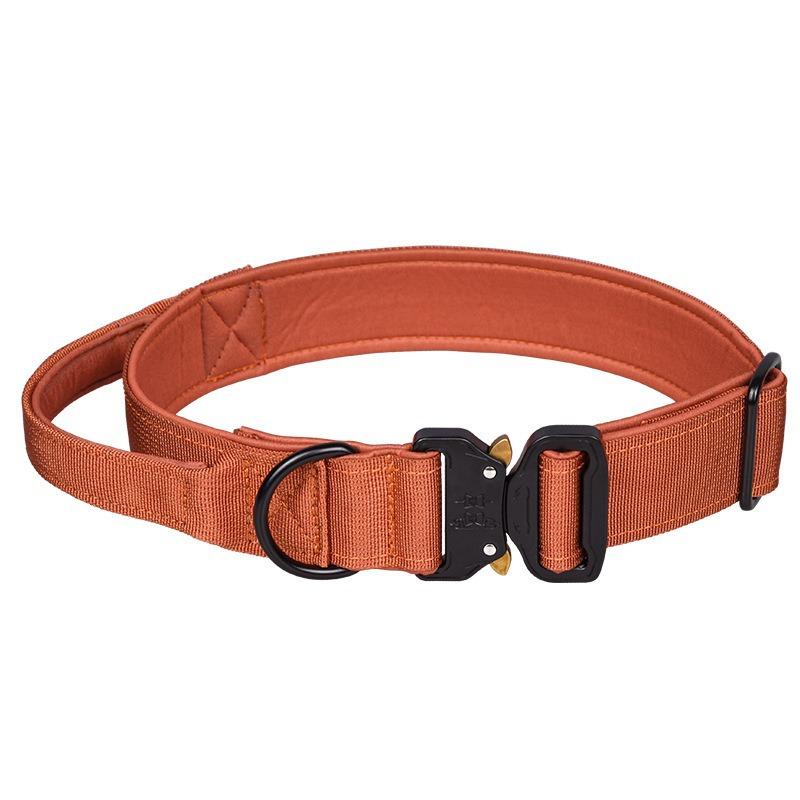 

Dog collar inner space cotton thickened handle explosion-proof punch medium-sized large dog dog neck collar tactical collar XL 3.8*（49-65）CM коричневий