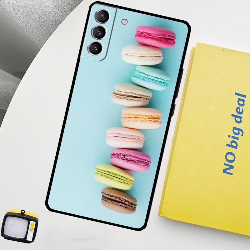 

Dessert ice Cream Macaron Food Phone Case For Samsung Galaxy S25 S26 Ultra S20 S21 S22 S23 Plus S24 Ultra S10 S25 FE Cover Galaxy S20 FE