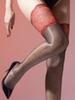 Sexy 1D Thin Stocking Lace Oil Shiny Glossy Dot Printing Fashion Above Knee Stocking Woman Lingeries Patchwork Tights Leg Shaper