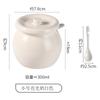 Kitchen Ceramic Oil Tank Household High-temperature Resistant Chili Oil Tank with Lid Spoon Kitchen Spice Jar Seasoning Can