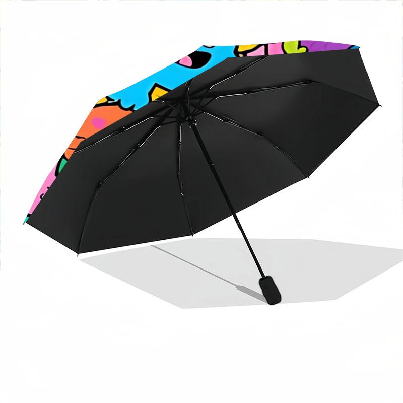 1pc Colorful Monsters Automatic Open/Close Umbrella, Compact Travel Umbrella, 8-Rib Sturdy Frame - Ideal Gift for Friends Yy251118067
