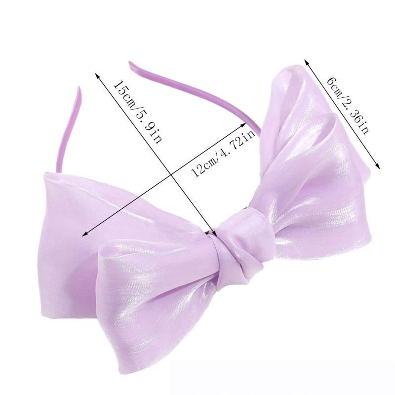 1Pcs Hair Accessories Spring/Summer Girl Glossy Bow Bezel Headband Solid Color Hair Band For Women