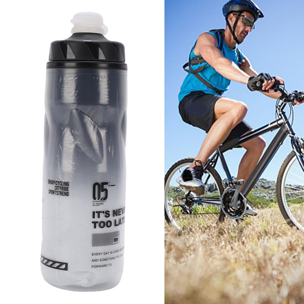 Bike Water Bottle 610ml Large Capacity Insulated Squeeze Cycling Drink Bottle for Hiking Running Travel