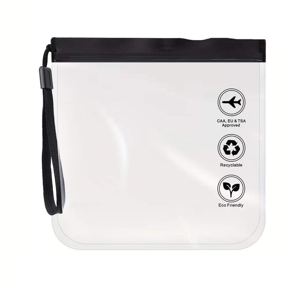 

1pc Transparent toilet bag, portable travel essentials, flight makeup liquid leak proof, resealable EVA cosmetic bag
